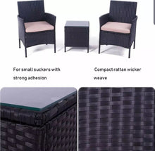 Load image into Gallery viewer, 3PCS Outdoor Wicker Cafe Set Patio Furnture Set Rattan Chair and Table
