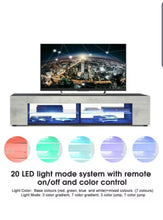 Load image into Gallery viewer, TV Stand Two Unit Cabinet Console with LED Light Shelves for Living
