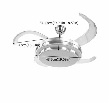 42" Retractable Ceiling Fan Lamp w/ Light Remote Control Dimmable LED Chandelier