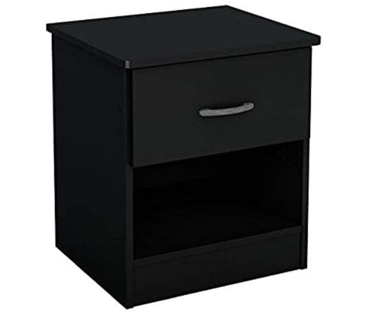 Libra 1-Drawer Nightstand-Pure Black