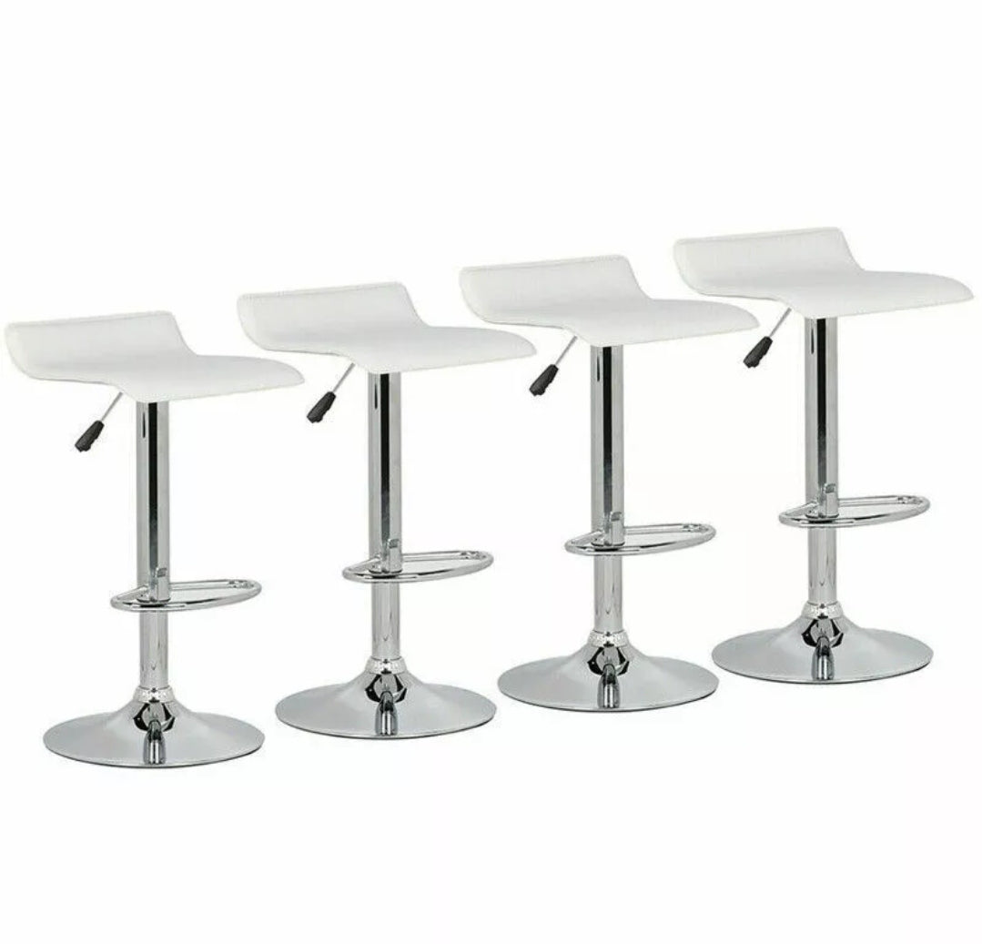 Red/ White/ Black/Set of 4 Bar Stools PU Leather Adjustable Swivel Pub Chair Kitchen Dining Red