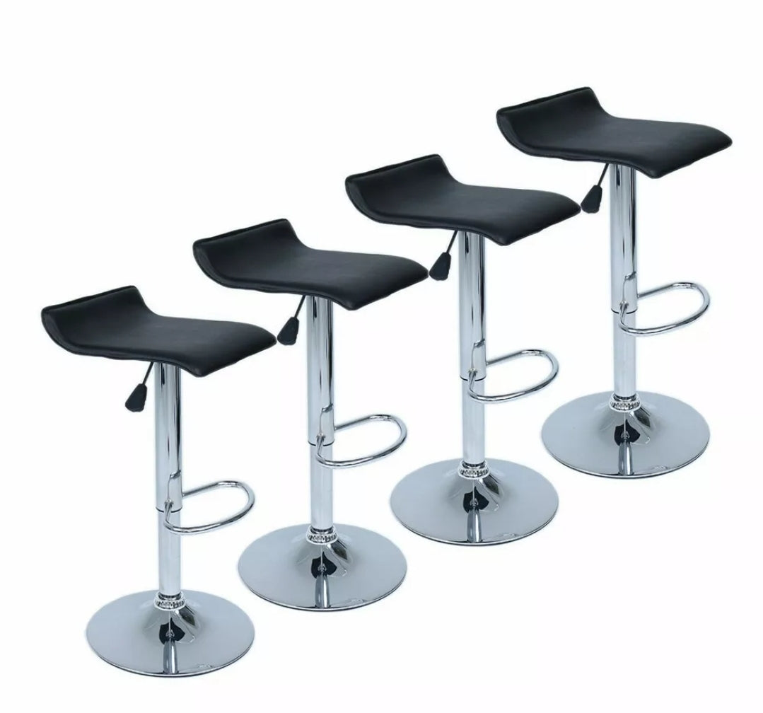 Red/ White/ Black/Set of 4 Bar Stools PU Leather Adjustable Swivel Pub Chair Kitchen Dining Red