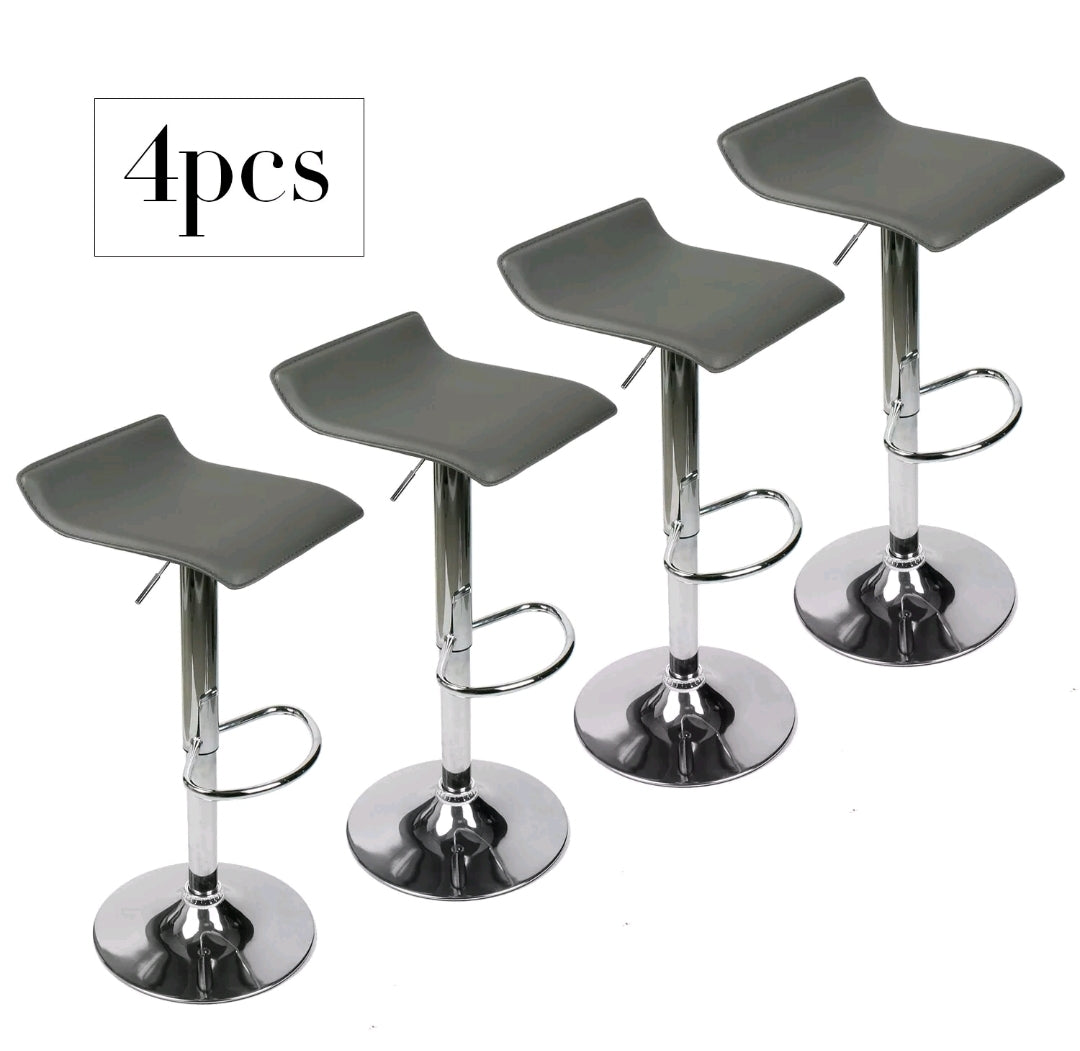 Red/ White/ Black/Set of 4 Bar Stools PU Leather Adjustable Swivel Pub Chair Kitchen Dining Red