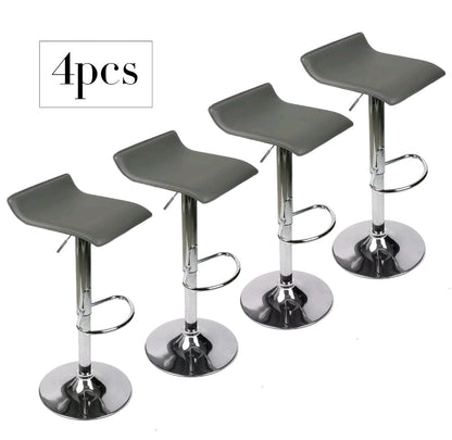 Red/ White/ Black/Set of 4 Bar Stools PU Leather Adjustable Swivel Pub Chair Kitchen Dining Red