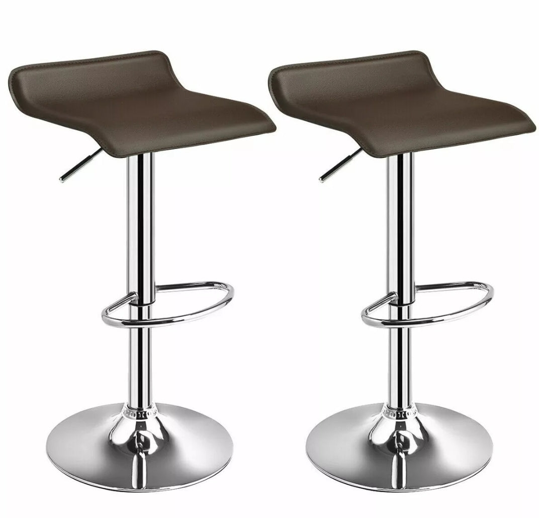 Red/ White/ Black/Set of 4 Bar Stools PU Leather Adjustable Swivel Pub Chair Kitchen Dining Red