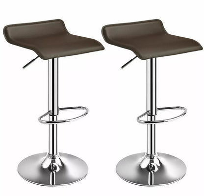 Red/ White/ Black/Set of 4 Bar Stools PU Leather Adjustable Swivel Pub Chair Kitchen Dining Red