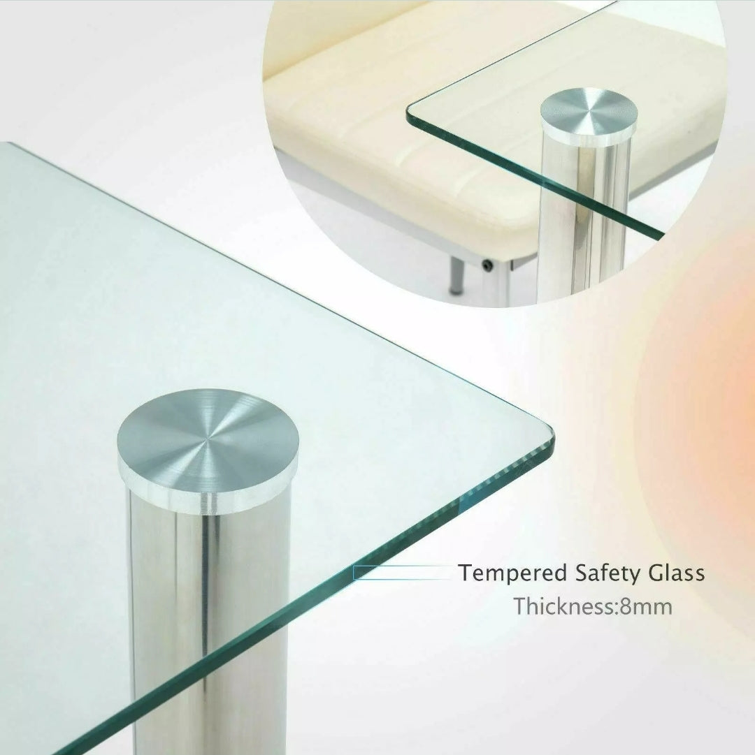 Dining Table Modern Rectangular Glass design Dining Room Furniture