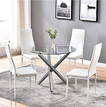 Load image into Gallery viewer, Round Dining Room Set Glass Dining Table and Chairs Set for 4 - Kitchen Room Table with 4 Chairs
