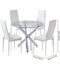 Load image into Gallery viewer, Round Dining Room Set Glass Dining Table and Chairs Set for 4 - Kitchen Room Table with 4 Chairs
