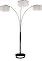 6932 3 Light Crystal Inspirational Arch Floor Lamp, 97" x 17.5" x 19", Silver
