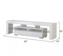 Load image into Gallery viewer, High Gloss 63&#39;&#39; TV Stand Unit Cabinet 2 Drawers Console Table w/ Colorful LED RC
