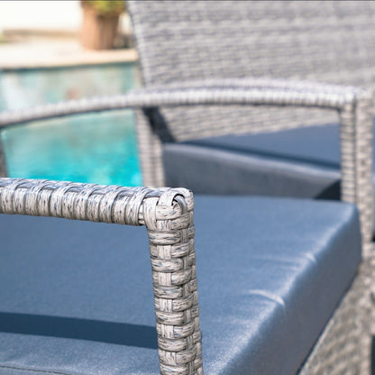 4PCS Outdoor Rattan Wicker Patio Set Garden Lawn Sofa +Chair Furniture Cushioned