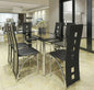 1X Dining Table 6 Chairs Glass Metal Kitchen Room Breakfast Furniture