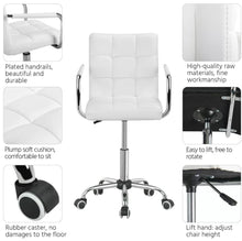 Load image into Gallery viewer, White Or Black Executive Home Office Chair PU Leather Computer Desk Task Gas-lift Swivel White
