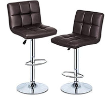 Load image into Gallery viewer, Brown Square Design Modern Barstools Set Of 2
