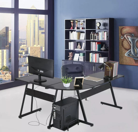 L Shaped Desk Corner Computer Gaming Laptop Table Workstation Home Office