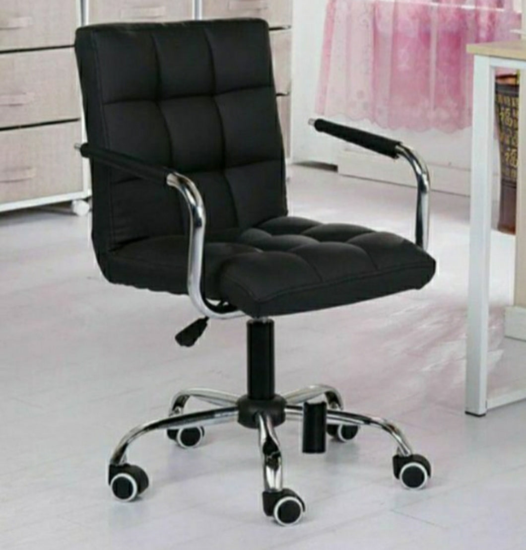 White Or Black Executive Home Office Chair PU Leather Computer Desk Task Gas-lift Swivel White