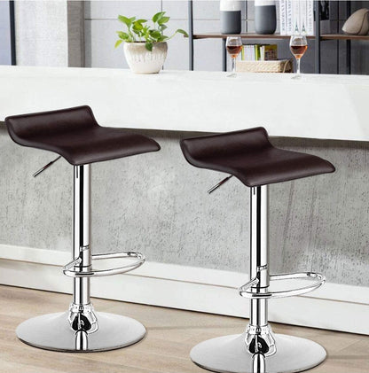 Brown Modern Backless Barstools Set Of 2