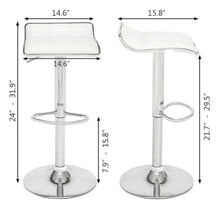 Load image into Gallery viewer, Modern White Chrome Backless Barstools Set Of 2
