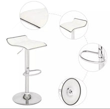 Load image into Gallery viewer, Modern White Chrome Backless Barstools Set Of 2
