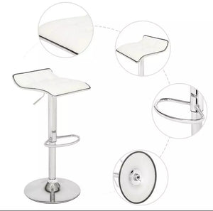 Modern White Chrome Backless Barstools Set Of 2