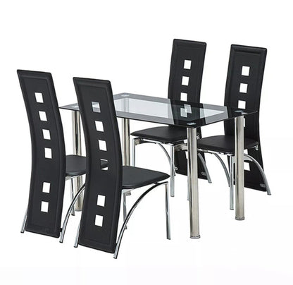 Modern Dining Room Table Set & 4 Chairs