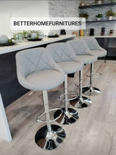 Load image into Gallery viewer, Gray Diamond Pattern Set Of 2 Barstools
