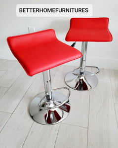 Red Modern Backless Barstools Set Of 2