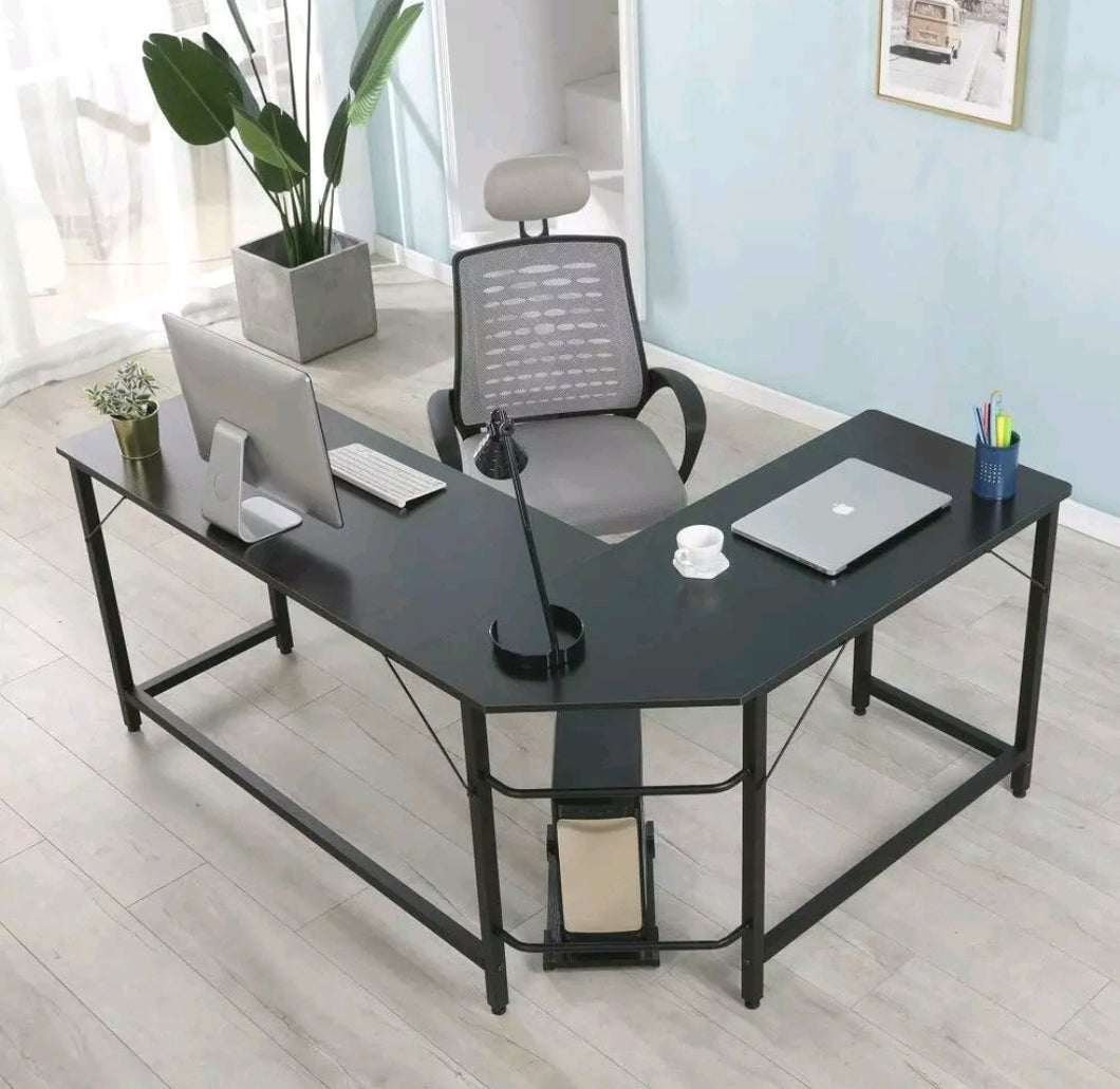 L-shaped Corner Desk Gaming Computer Workstation Table w/ Cpu Stand Home Office