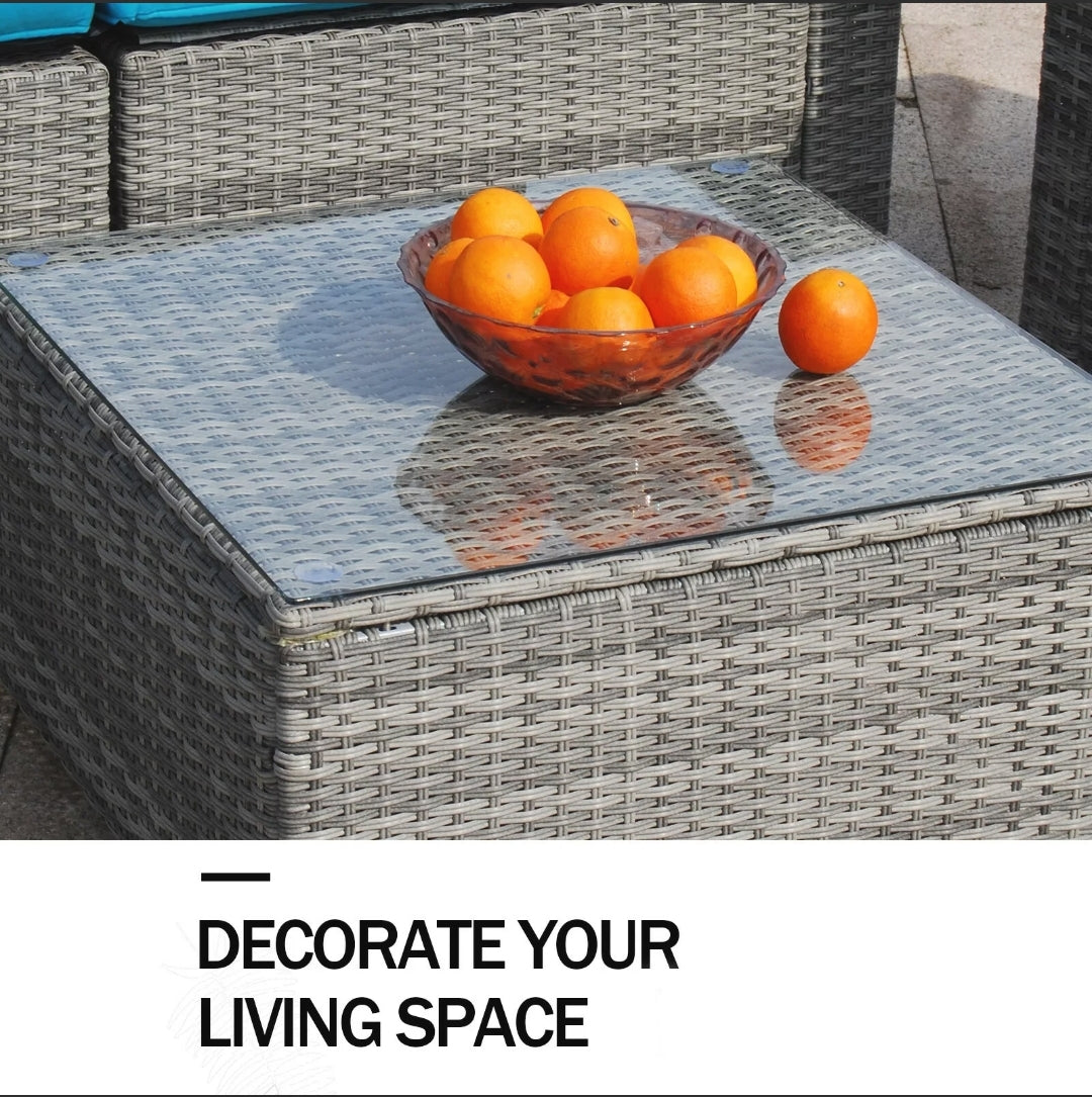 6pcs Patio Furniture Set Rattan Wicker Sectional Outdoor Sofa Set