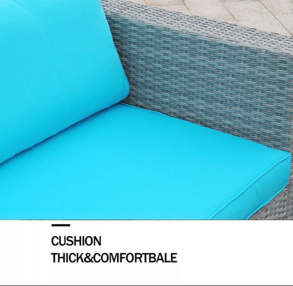 6pcs Patio Furniture Set Rattan Wicker Sectional Outdoor Sofa Set