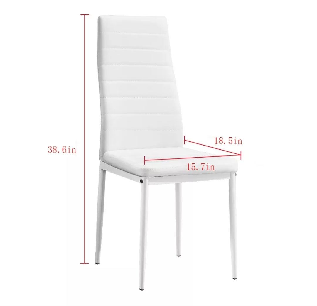 Set of 4 Dining Room Chairs Kitchen Chairs PU Leather Breakfast Furniture