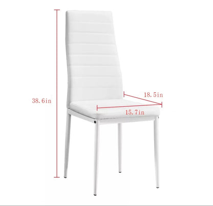 Set of 4 Dining Room Chairs Kitchen Chairs PU Leather Breakfast Furniture