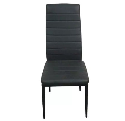Set of 4 PU Leather Dining Side Chairs Elegant Design Home Furniture Black