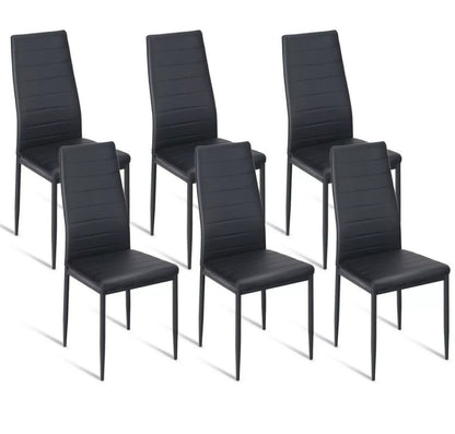 Set of 6 High Back Dining Chairs Kitchen Furniture Home Decor Ergonomic Modern