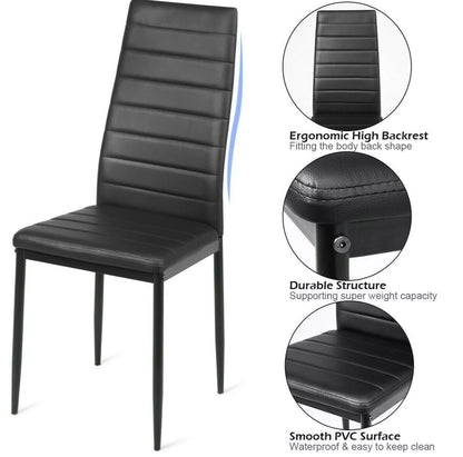 Set of 6 High Back Dining Chairs Kitchen Furniture Home Decor Ergonomic Modern