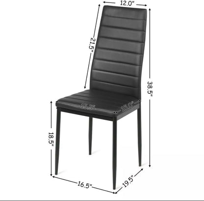Modern Leather Tufted Back Elegant White Dining Chair Set of 6
