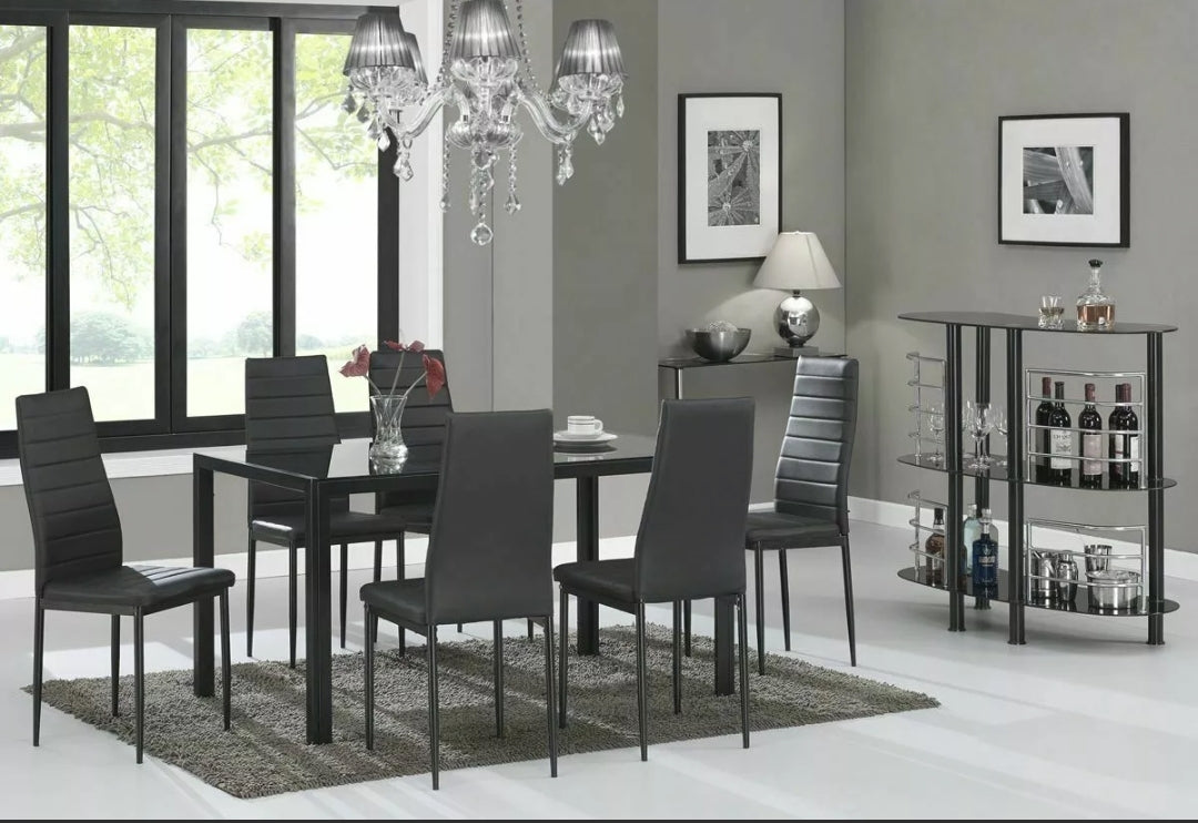 Set of 6 High Back Dining Chairs Kitchen Furniture Home Decor Ergonomic Modern