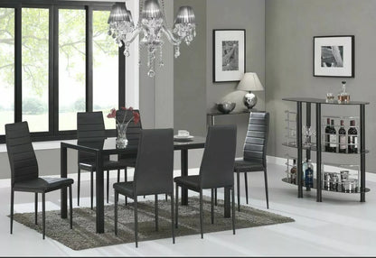 Set of 6 High Back Dining Chairs Kitchen Furniture Home Decor Ergonomic Modern
