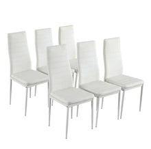 Load image into Gallery viewer, Modern Leather Tufted Back Elegant White Dining Chair Set of 6
