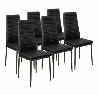Set of 6 High Back Dining Chairs Kitchen Furniture Home Decor Ergonomic Modern