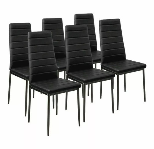 Set of 6 High Back Dining Chairs Kitchen Furniture Home Decor Ergonomic Modern