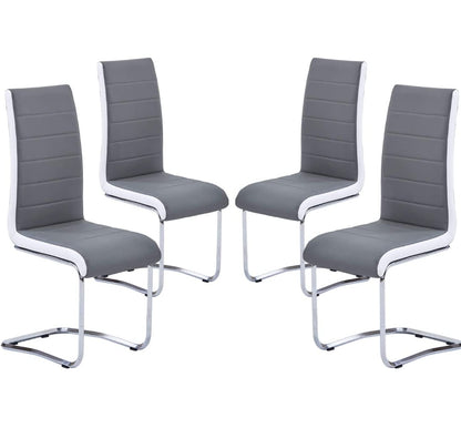 Set Of 4 Gray/White Dining Chairs
