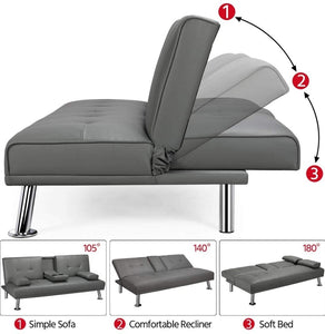Gray Futon Sleeper Sofa Modern