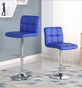 Royal Blue Square Design Modern Barstools Set Of 2
