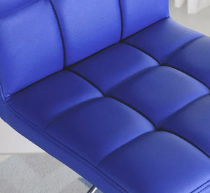 Royal Blue Square Design Modern Barstools Set Of 2