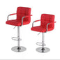 Red Square Design With Arms Barstools Set Of 2