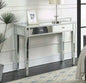 2 Drawer Mirrored Vanity Make-Up Desk Console Dressing Silver Glass Table Modern