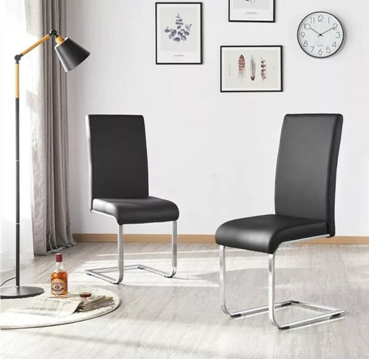 Modern Set Of 4 Black Dining Chairs