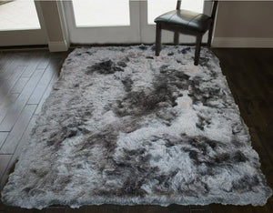 5x7' Feet Dark Gray Shag Glitter Shine Shaggy Soft High Shag Area Rug Carpet